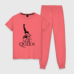 Пижама хлопковая женская Queen: Rock You, цвет: коралловый