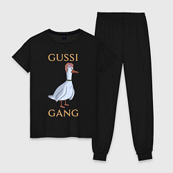 Пижама хлопковая женская GUSSI GANG, цвет: черный
