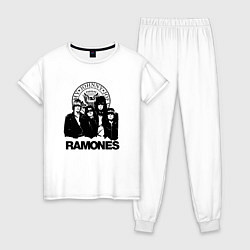 Пижама хлопковая женская Ramones Boys, цвет: белый