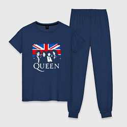 Пижама хлопковая женская Queen UK, цвет: тёмно-синий