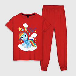 Пижама хлопковая женская Rainbow Dash, цвет: красный