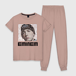 Пижама хлопковая женская Eminem labyrinth, цвет: пыльно-розовый