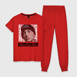 Пижама хлопковая женская Eminem labyrinth, цвет: красный