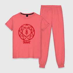 Пижама хлопковая женская Slipknot Penragram, цвет: коралловый