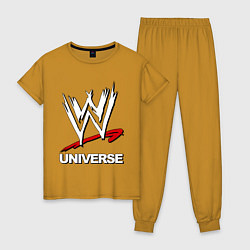 Пижама хлопковая женская WWE universe, цвет: горчичный