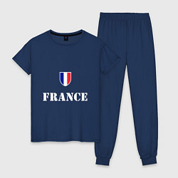 Пижама хлопковая женская France, цвет: тёмно-синий