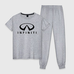 Пижама хлопковая женская Infiniti logo, цвет: меланж