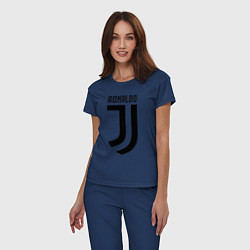 Пижама хлопковая женская Ronaldo CR7, цвет: тёмно-синий — фото 2