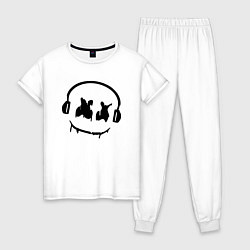 Пижама хлопковая женская Marshmello Music, цвет: белый