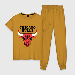 Пижама хлопковая женская Chicago Bulls, цвет: горчичный