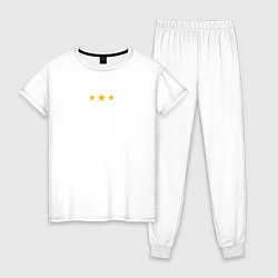 Пижама хлопковая женская Juventus 7J, цвет: белый
