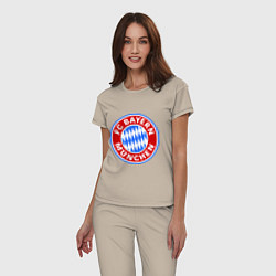Пижама хлопковая женская Bayern Munchen FC, цвет: миндальный — фото 2
