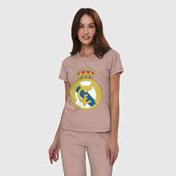 Пижама хлопковая женская Real Madrid FC, цвет: пыльно-розовый — фото 2