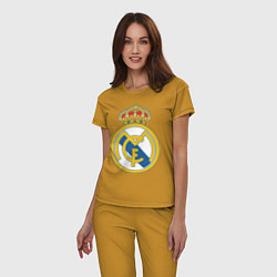 Пижама хлопковая женская Real Madrid FC, цвет: горчичный — фото 2