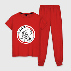 Пижама хлопковая женская Ajax FC, цвет: красный