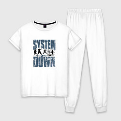 Пижама хлопковая женская System of a Down большое лого, цвет: белый