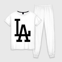 Пижама хлопковая женская LA: Los Angeles, цвет: белый