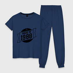 Пижама хлопковая женская Made in 1988, цвет: тёмно-синий