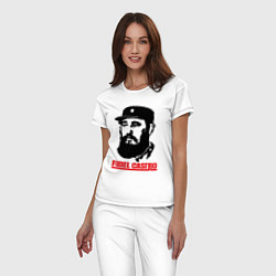 Пижама хлопковая женская Fidel Castro цвета белый — фото 2