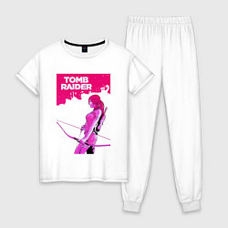 Пижама хлопковая женская Tomb Raider: Pink Style, цвет: белый