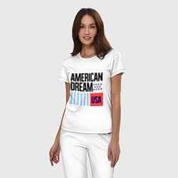 Пижама хлопковая женская American Dream, цвет: белый — фото 2