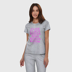 Пижама хлопковая женская Click Clack Black Pink, цвет: меланж — фото 2