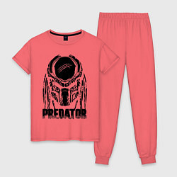 Пижама хлопковая женская Predator Mask, цвет: коралловый