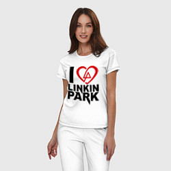 Пижама хлопковая женская I love Linkin Park, цвет: белый — фото 2