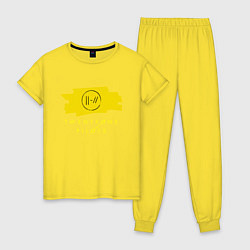 Пижама хлопковая женская 21 Top: Yellow Trench, цвет: желтый