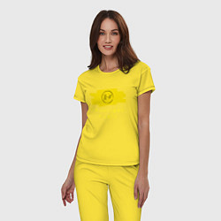 Пижама хлопковая женская 21 Top: Yellow Trench, цвет: желтый — фото 2