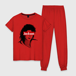 Пижама хлопковая женская Michael Jackson Supreme, цвет: красный
