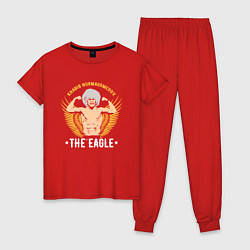 Пижама хлопковая женская Khabib: The Eagle, цвет: красный