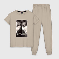 Пижама хлопковая женская Титаник, цвет: миндальный