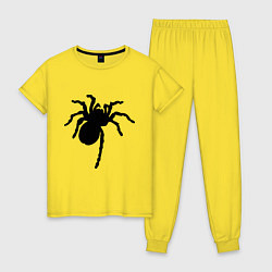 Пижама хлопковая женская Черный паук, цвет: желтый