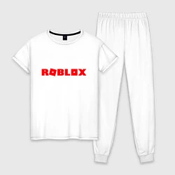 Пижама хлопковая женская Roblox Logo, цвет: белый