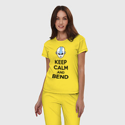 Пижама хлопковая женская Keep Calm & Bend, цвет: желтый — фото 2