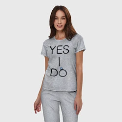 Пижама хлопковая женская Yes I Do, цвет: меланж — фото 2