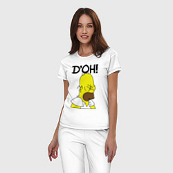 Пижама хлопковая женская Doh!, цвет: белый — фото 2