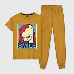 Пижама хлопковая женская MLP: Smile, цвет: горчичный