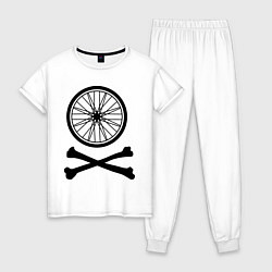 Пижама хлопковая женская Bicycle, цвет: белый