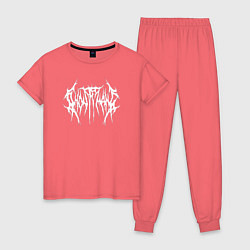 Пижама хлопковая женская Ghostemane, цвет: коралловый
