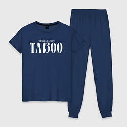 Пижама хлопковая женская Taboo: Denzel Curry, цвет: тёмно-синий