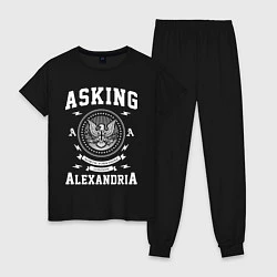 Пижама хлопковая женская Asking Alexandria: USA, цвет: черный