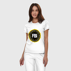 Пижама хлопковая женская FBI Departament, цвет: белый — фото 2