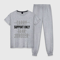 Пижама хлопковая женская Support only, цвет: меланж