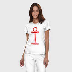Пижама хлопковая женская Символ маскарада, цвет: белый — фото 2