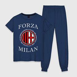 Пижама хлопковая женская Forza Milan цвета тёмно-синий — фото 1