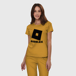 Пижама хлопковая женская ROBLOX, цвет: горчичный — фото 2