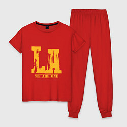 Пижама хлопковая женская Lakers: We Are One, цвет: красный