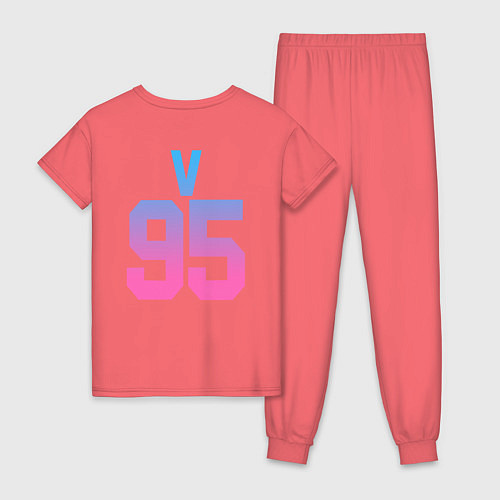 Женская пижама BTS: Neon V / Коралловый – фото 2